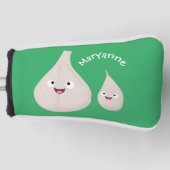 かわいいニンニクのマンガ野菜イラストレーション ゴルフヘッドカバー (正面)
