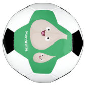 かわいいニンニクのマンガ野菜イラストレーション サッカーボール (回転)