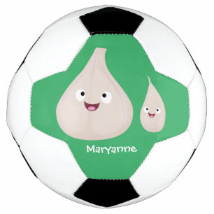 かわいいニンニクのマンガ野菜イラストレーション サッカーボール