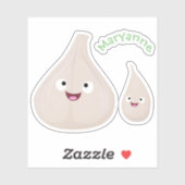 かわいいニンニクのマンガ野菜イラストレーション シール (シート)