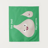 かわいいニンニクのマンガ野菜イラストレーション タペストリー (正面)