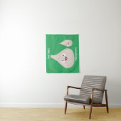 かわいいニンニクのマンガ野菜イラストレーション タペストリー (インサイチュ)