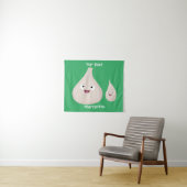 かわいいニンニクのマンガ野菜イラストレーション タペストリー (インサイチュ(横))