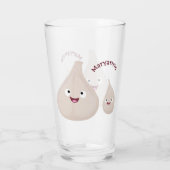 かわいいニンニクのマンガ野菜イラストレーション タンブラーグラス (裏面)