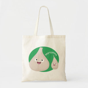 かわいいニンニクのマンガ野菜イラストレーション トートバッグ