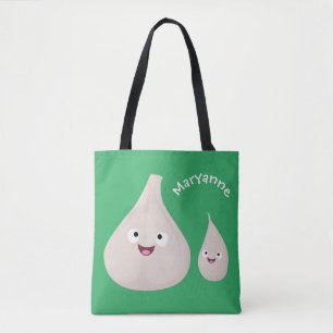 かわいいニンニクのマンガ野菜イラストレーション トートバッグ