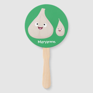 かわいいニンニクのマンガ野菜イラストレーション ハンドファン