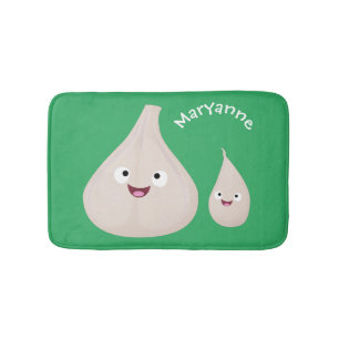 かわいいニンニクのマンガ野菜イラストレーション バスマット