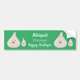 かわいいニンニクのマンガ野菜イラストレーション バンパーステッカー