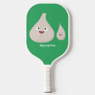 かわいいニンニクのマンガ野菜イラストレーション ピックルボールラケット