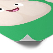 かわいいニンニクのマンガ野菜イラストレーション ポスター (角)