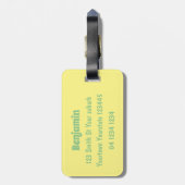 かわいいニンニクのマンガ野菜イラストレーション ラゲッジタグ (裏面縦)