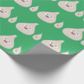 かわいいニンニクのマンガ野菜イラストレーション ラッピングペーパー (角)