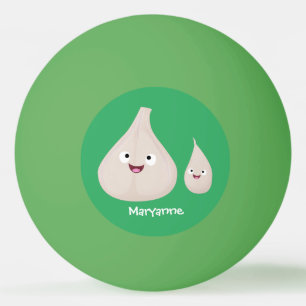 かわいいニンニクのマンガ野菜イラストレーション 卓球ボール