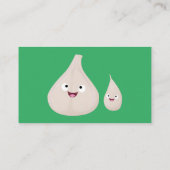 かわいいニンニクのマンガ野菜イラストレーション 名刺 (裏面)