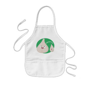 かわいいニンニクのマンガ野菜イラストレーション 子供用エプロン