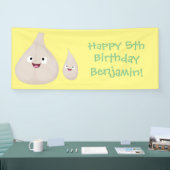 かわいいニンニクのマンガ野菜イラストレーション 横断幕 (トレードショー)