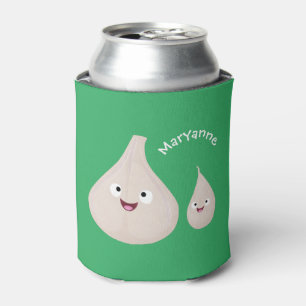かわいいニンニクのマンガ野菜イラストレーション 缶クーラー