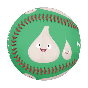かわいいニンニクのマンガ野菜イラストレーション 野球ボール