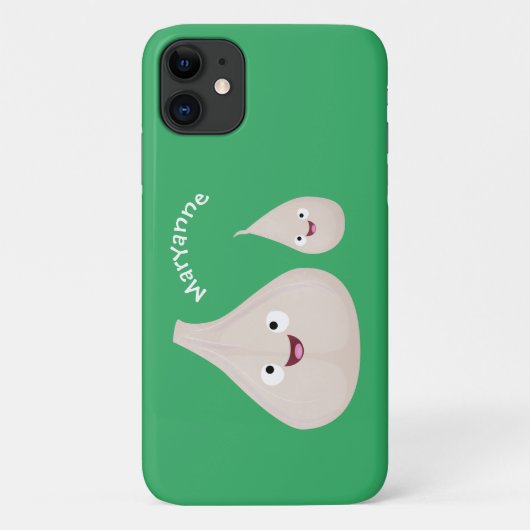 かわいいニンニクのマンガ野菜イラストレーション Case-Mate iPhoneケース (裏面)