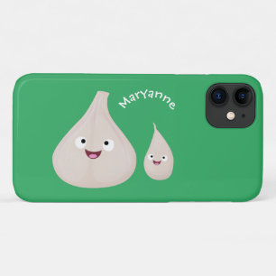 かわいいニンニクのマンガ野菜イラストレーション iPhone 11 ケース