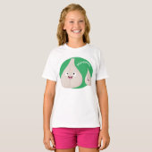 かわいいニンニクの漫画野菜イラスト Tシャツ (正面フル)