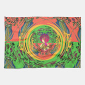 かわいいニース&ラブリーフローラモチアアートプリントデザイン キッチンタオル (横)