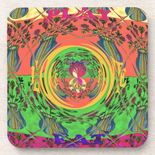 かわいいニース&ラブリーフローラモチアアートプリントデザイン コースター (正面)