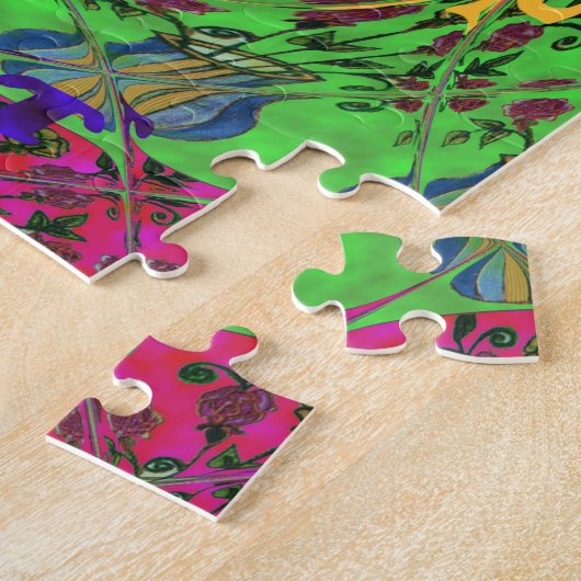 かわいいニース&ラブリーフローラモチアアートプリントデザイン ジグソーパズル (側面)