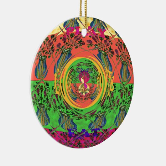 かわいいニース&ラブリーフローラモチアアートプリントデザイン セラミックオーナメント (右)