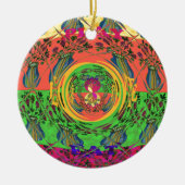 かわいいニース&ラブリーフローラモチアアートプリントデザイン セラミックオーナメント (正面)