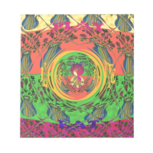 かわいいニース&ラブリーフローラモチアアートプリントデザイン ノートパッド (正面)