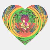 かわいいニース&ラブリーフローラモチアアートプリントデザイン ハートシール (正面)