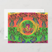 かわいいニース&ラブリーフローラモチアアートプリントデザイン ポストカード (正面/裏面)