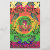 かわいいニース&ラブリーフローラモチアアートプリントデザイン 便箋 (正面)