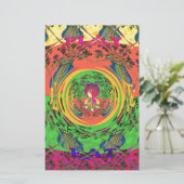 かわいいニース&ラブリーフローラモチアアートプリントデザイン 便箋 (スタンド正面)