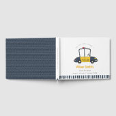 かわいいネイビーイエロー警察の車の子供たち任意の年齢誕生日 ゲストブック (全面)