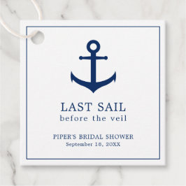 かわいいネイビーブルーのアンカー Nautical ブライダルシャワー フェイバータグ