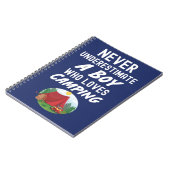 かわいいネイビーブルーのキャンピングギフト 赤ちゃん 男の子 子ども ノートブック (左側)