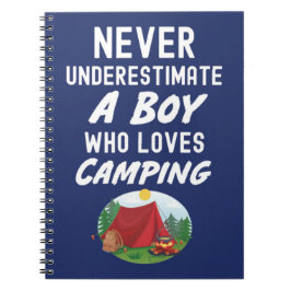 かわいいネイビーブルーのキャンピングギフト 赤ちゃん 男の子 子ども ノートブック