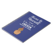 かわいいネイビーブルーのギフト　子供のための鶏好きのためのギフト ノートブック (左側)