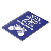 かわいいネイビーブルーのスケートボードギフト男子用子供用 ノートブック (左側)