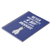 かわいいネイビーブルーのハスキーギフト 赤ちゃん 男の子 子供 犬 ノートブック (左側)