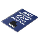 かわいいネイビーブルーのピアニストの贈り物男子子供ピアノ ノートブック (左側)