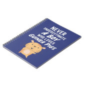 かわいいネイビーブルーのモルモット　赤ちゃん男の子へのプレゼント　子供向け ノートブック (左側)