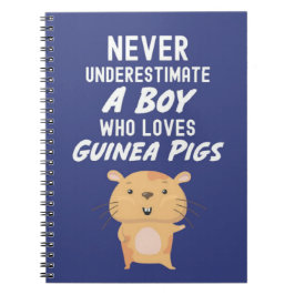 かわいいネイビーブルーのモルモット　赤ちゃん男の子へのプレゼント　子供向け ノートブック