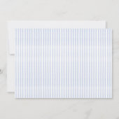 かわいいネイビーブルーエレファントストライプ赤ちゃんシャワー 招待状 (裏面)