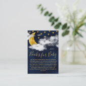 かわいいネイビーブルームーンが赤ちゃんシャワー用の本をスター エンクロージャーカード (スタンド正面)