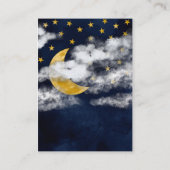 かわいいネイビーブルームーンが赤ちゃんシャワー用の本をスター エンクロージャーカード (裏面)