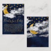 かわいいネイビーブルームーンが赤ちゃんシャワー用の本をスター エンクロージャーカード (正面/裏面)